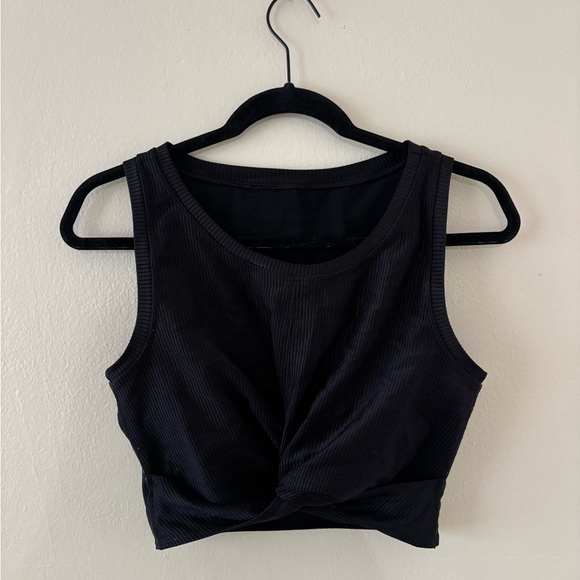 aerie Tops - Aerie Black Twist Front Crop Top